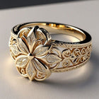 Exotic Floral Zirconia Gold Ring 1