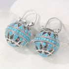 Turquoise Filigree Globe Drop Earrings 5
