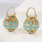 Turquoise Filigree Globe Drop Earrings 1
