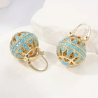 Turquoise Filigree Globe Drop Earrings 3
