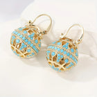 Turquoise Filigree Globe Drop Earrings 4