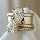 Vintage Inspired Double Zirconia Drop Ring 1
