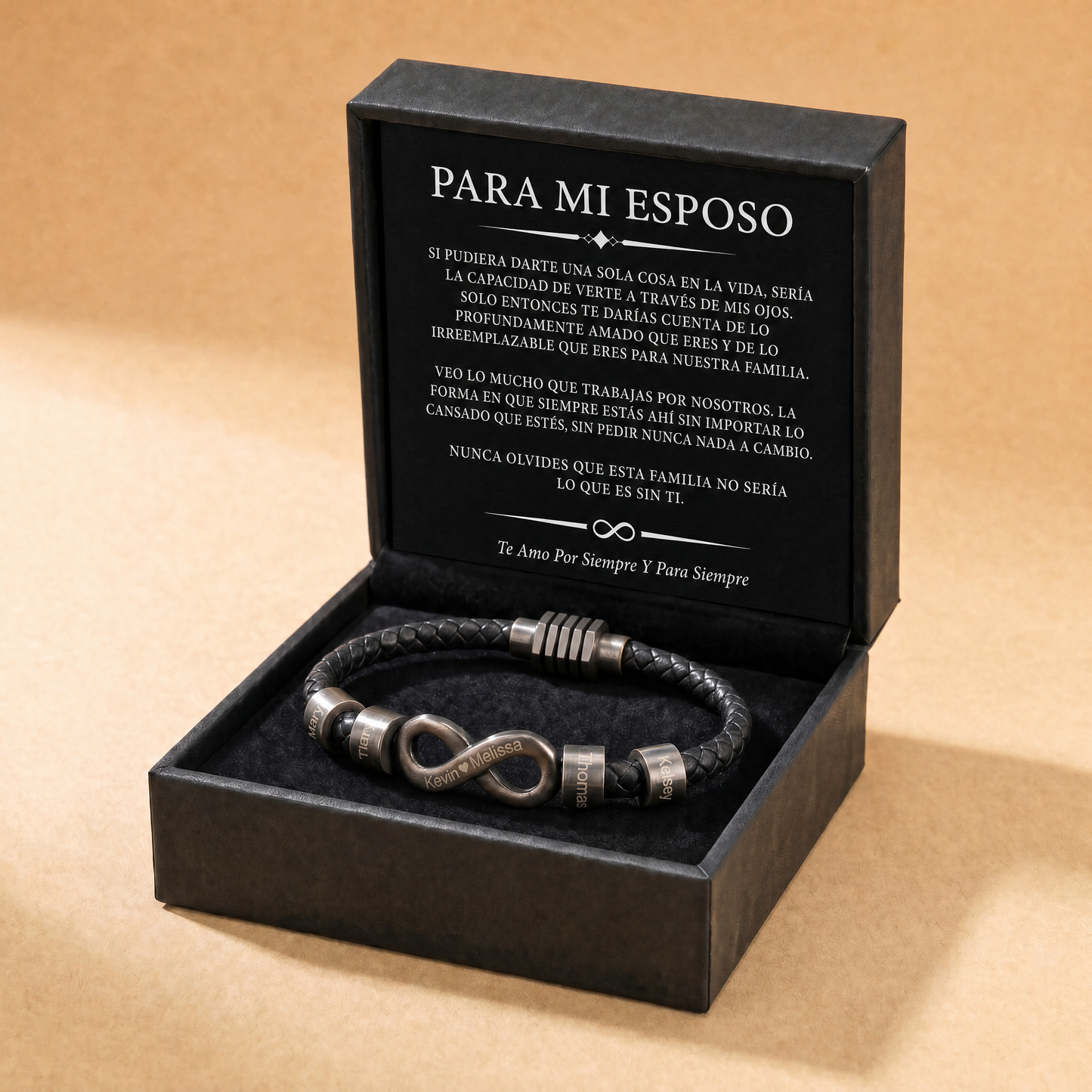 Infinity Bracelet with Names, For the Man Who Keeps Us Together