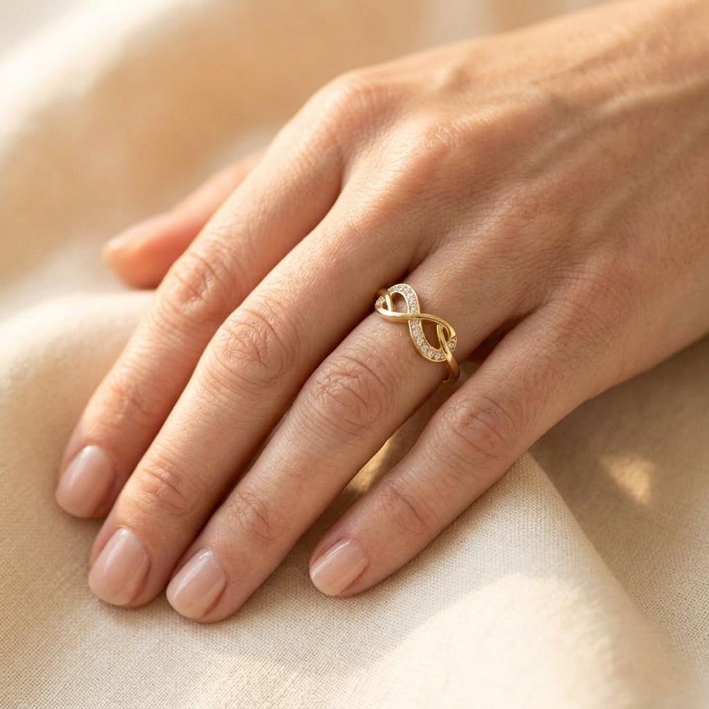 Infinity Gold Chain Ring Necklace