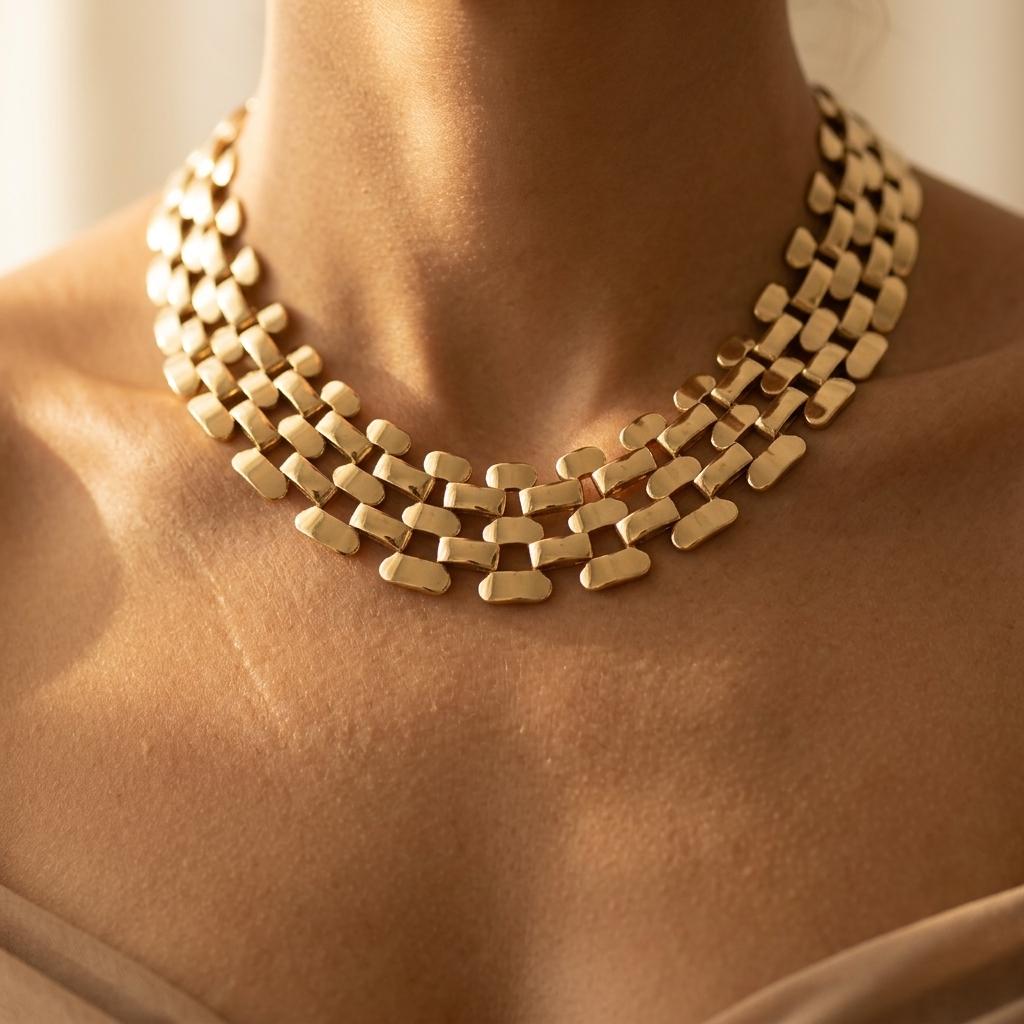 Hexagonal Hollow Chain Punk Hip Hop Necklace