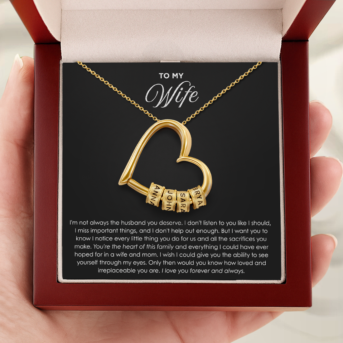 "The Heart of Our Family" - Customized Heart Necklace