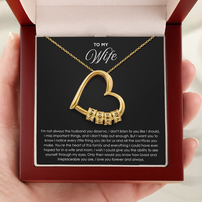 "The Heart of Our Family" - Customized Heart Necklace