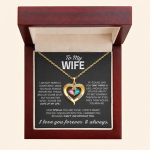 To My Wife – Birthstone Heart Necklace