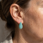 Turquoise Pavé Teardrop Hoop Earrings 2