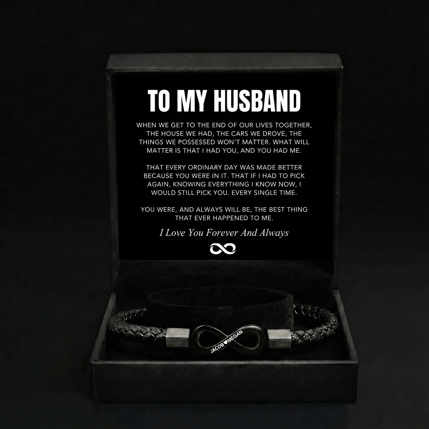 "To My Husband" - Infinity Personalized Bracelet
