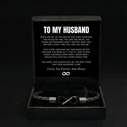 "To My Husband" - Infinity Personalized Bracelet