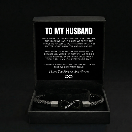 "To My Husband" - Infinity Personalized Bracelet