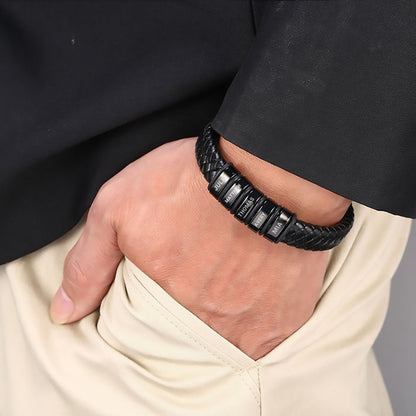 Family Forever - Personalized Leather Bracelet