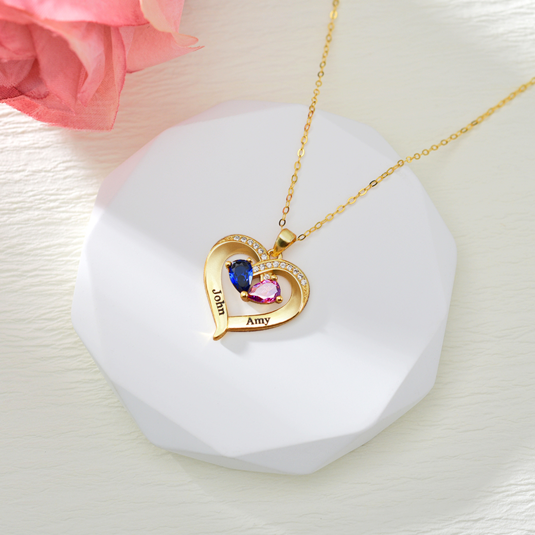 Always Yours – Heart Necklace with Birthstone