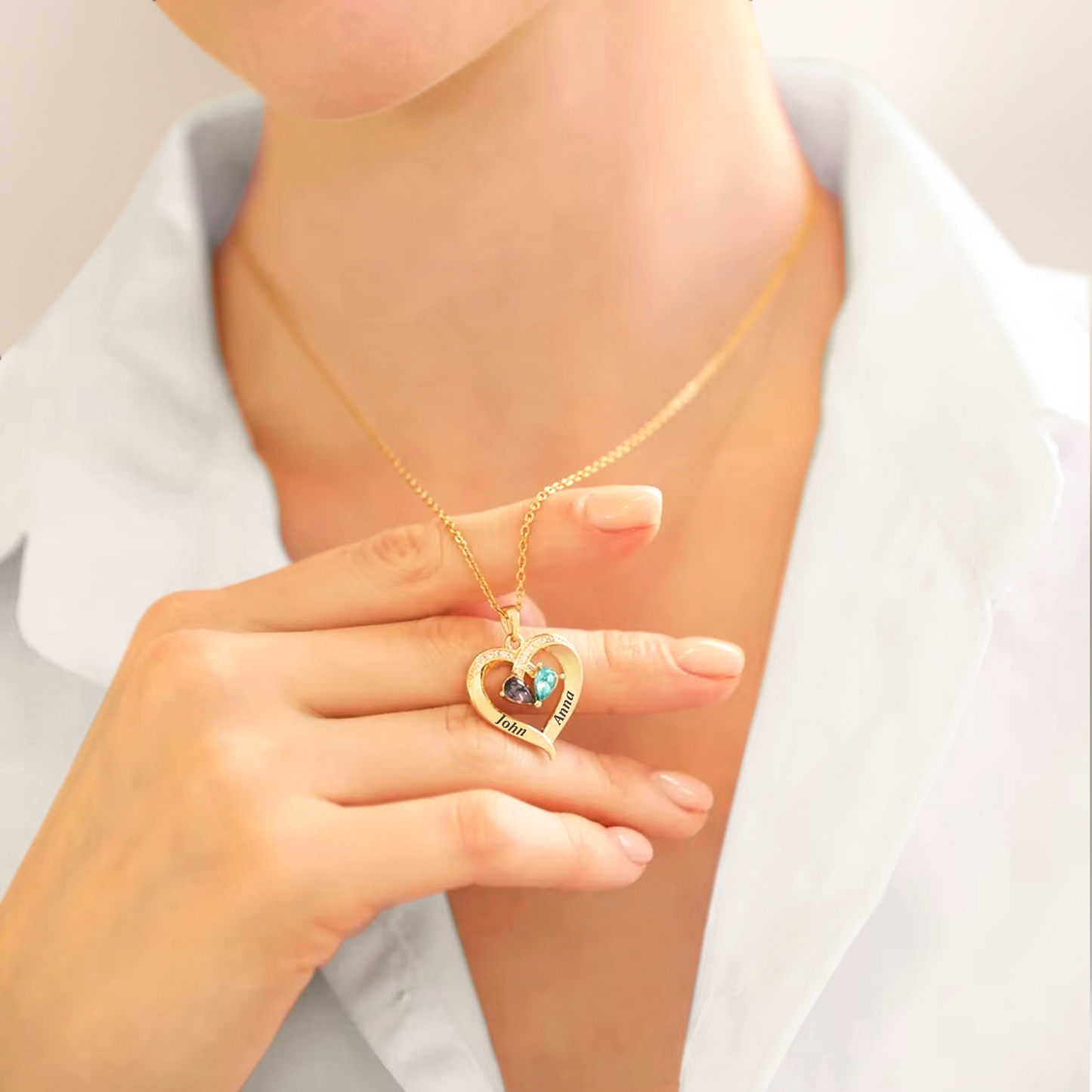 Always Yours – Heart Necklace with Birthstone
