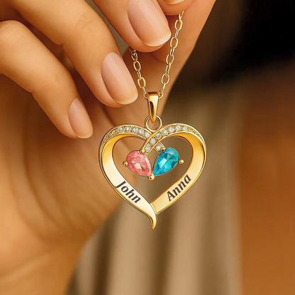 Always Yours – Heart Necklace with Birthstone