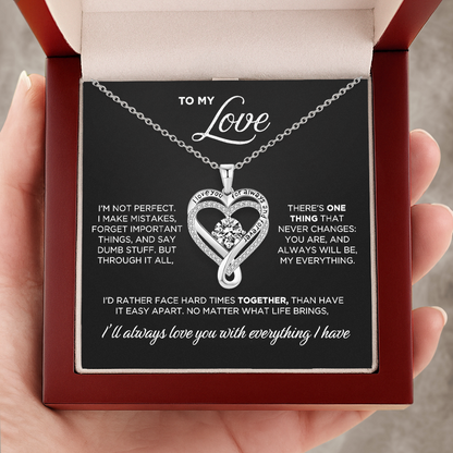 "To My Love" Infinity Heart Necklace