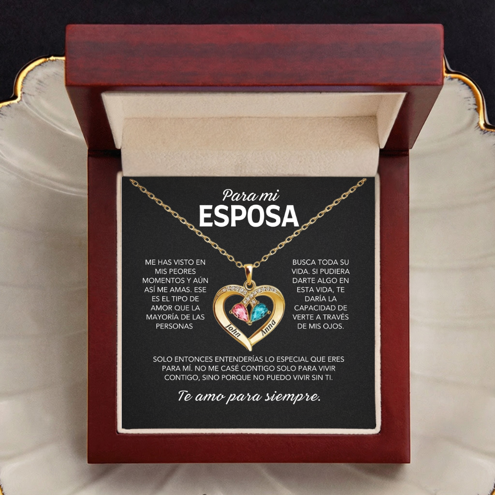 Always Yours – Heart Necklace with Birthstone