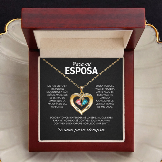 Always Yours – Heart Necklace with Birthstone