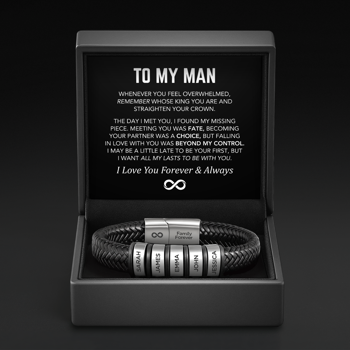 Family Forever - Personalized Leather Bracelet