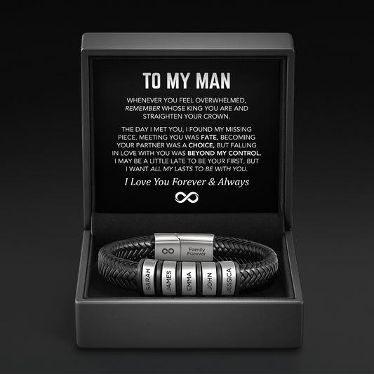 Family Forever - Personalized Leather Bracelet