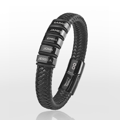 Family Forever - Personalized Leather Bracelet