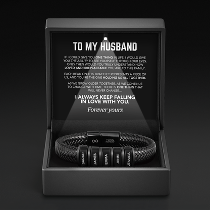 Family Forever - Personalized Leather Bracelet