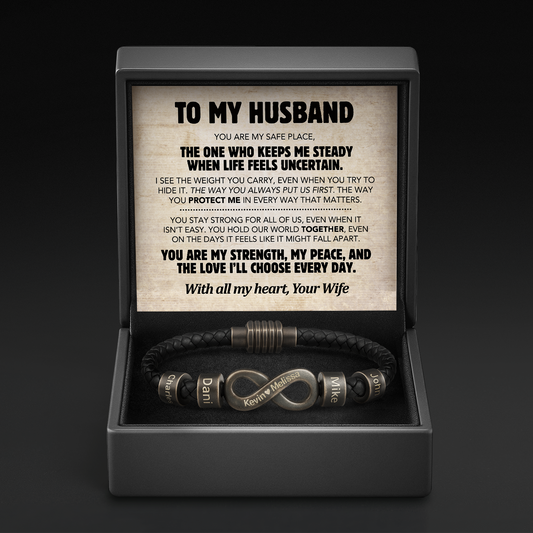 Infinity Name Bracelet - For the Man Who Holds Us Together