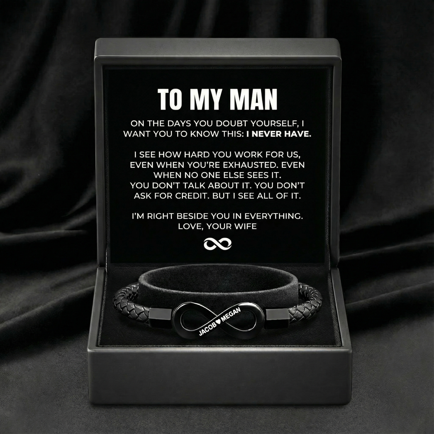 "To My Man" - Infinity Personalized Bracelet