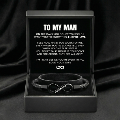 "To My Man" - Infinity Personalized Bracelet