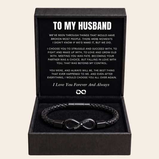 "To My Husband" - Infinity Personalized Bracelet