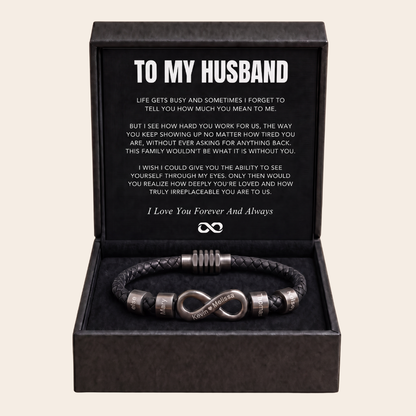 Infinity Name Bracelet - For the Man Who Holds Us Together