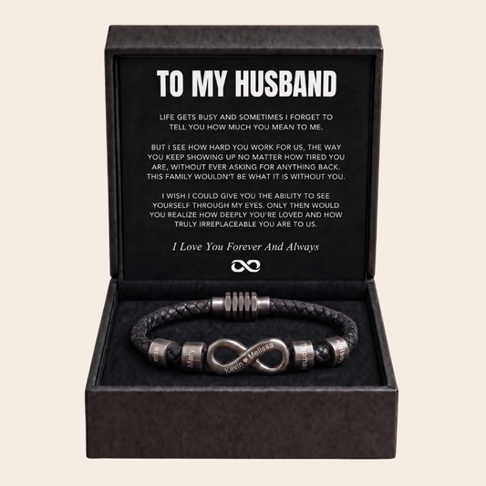 Infinity Name Bracelet - For the Man Who Holds Us Together