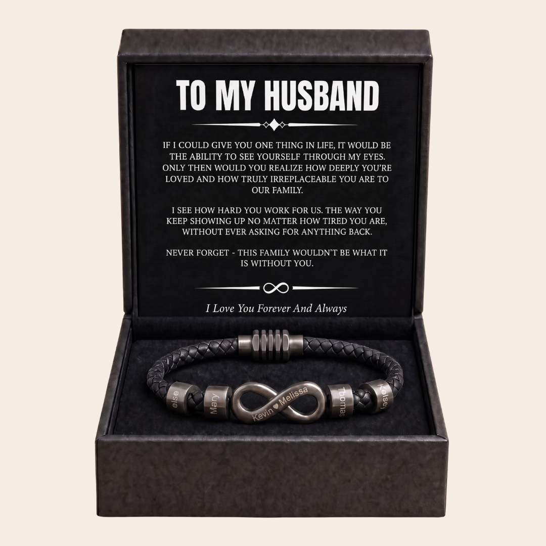Infinity Name Bracelet - For the Man Who Holds Us Together