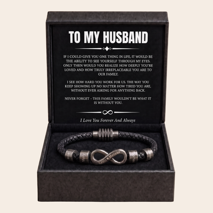 Infinity Name Bracelet - For the Man Who Holds Us Together