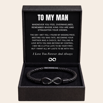 "To My Man" - Infinity Personalized Bracelet
