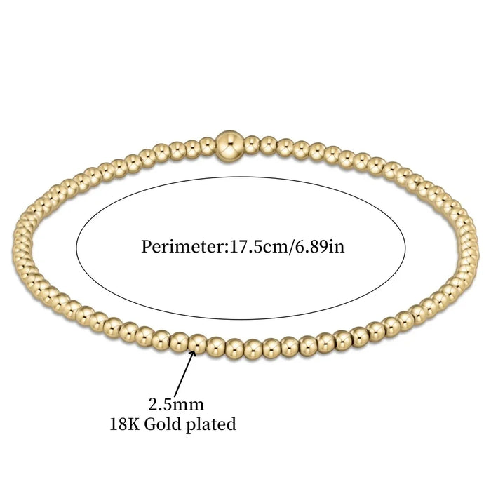 Chic 18K Gold Turquoise Beaded Bracelet