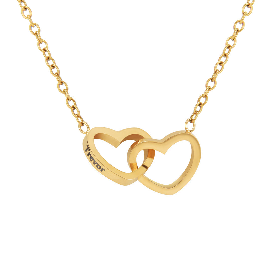 "Two Hearts, One Love" Engraved Necklace in a Luxury Gift Box