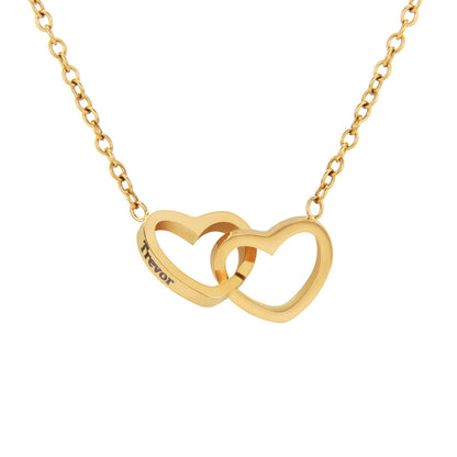 "Two Hearts, One Love" Engraved Necklace in a Luxury LED Box