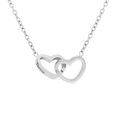 "Two Hearts, One Love" Engraved Necklace in a Luxury Gift Box