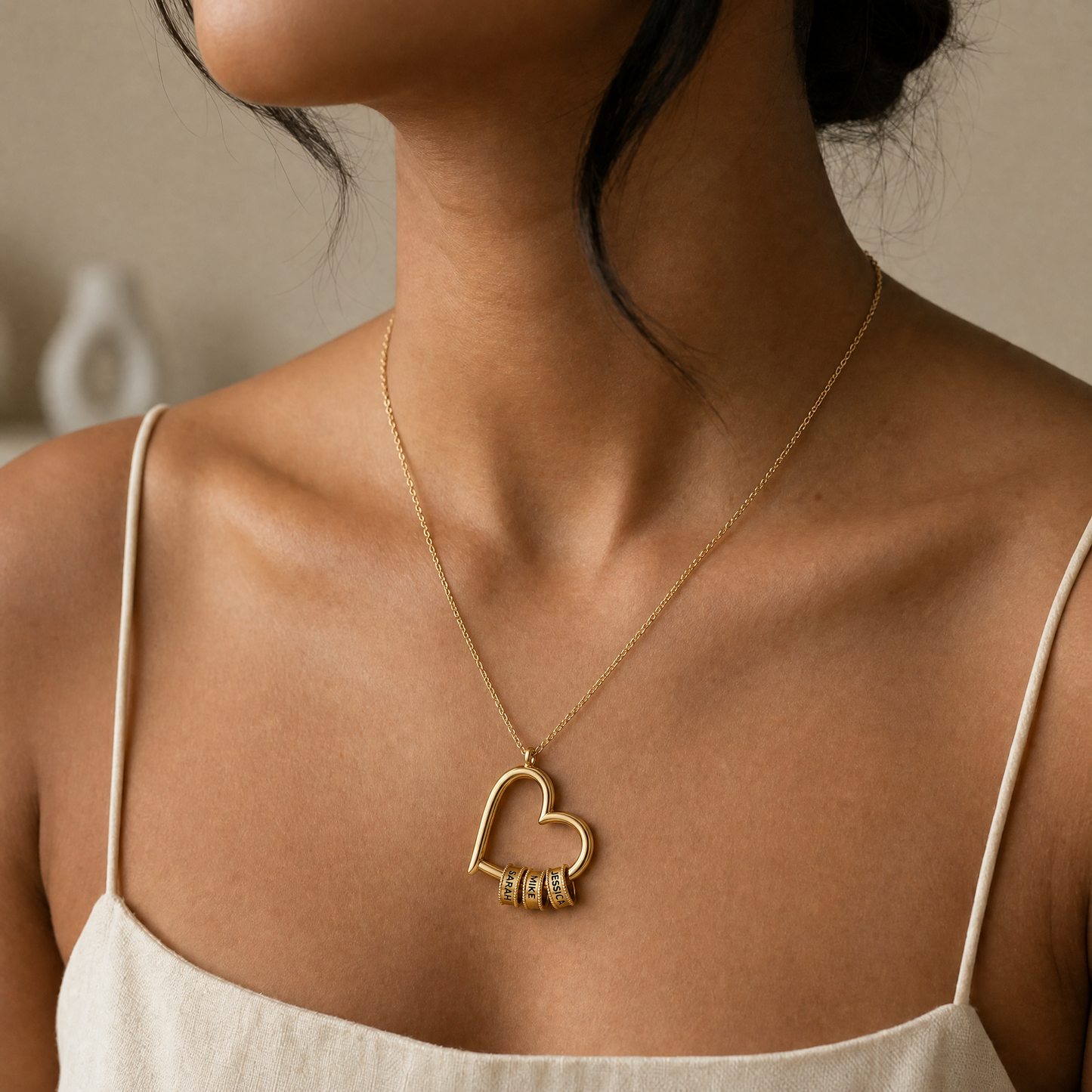 To My Wife, Birthstone Heart Necklace