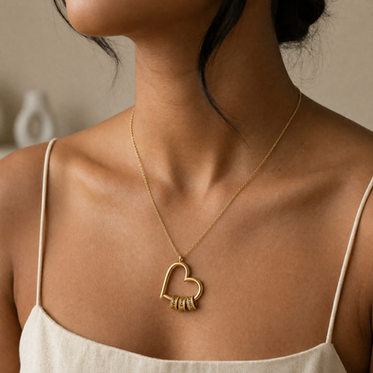 To My Wife, Birthstone Heart Necklace