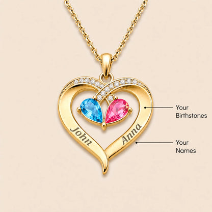 To My Wife – Birthstone Heart Necklace