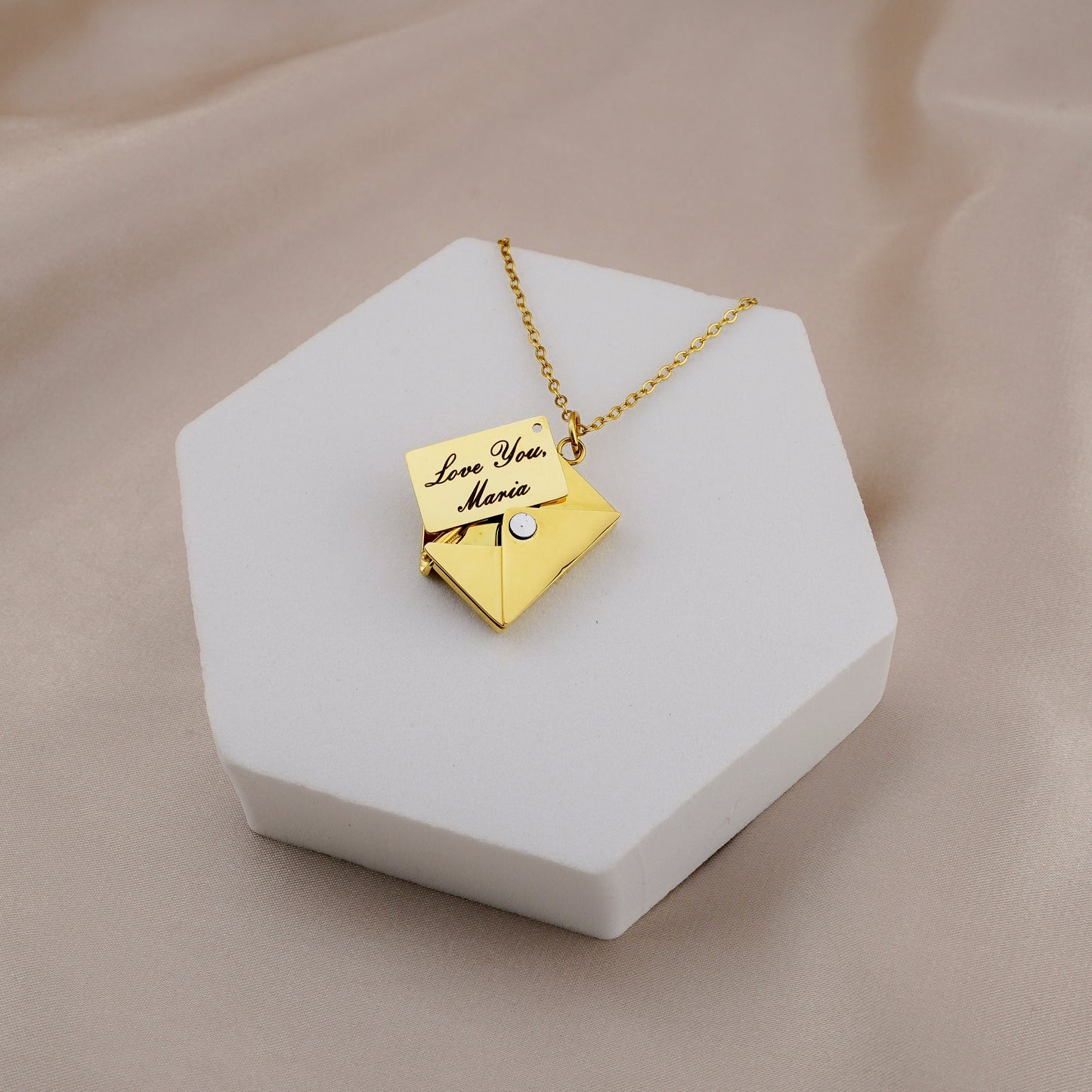 "Secret Love Note" Engraved Necklace in Luxury LED Box