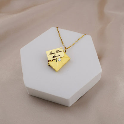 "Secret Love Note" Engraved Necklace in Luxury LED Box