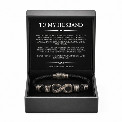 Infinity Name Bracelet - For the Man Who Holds Us Together