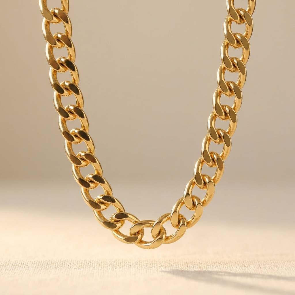 Golden Punk Geometric Chain Necklace