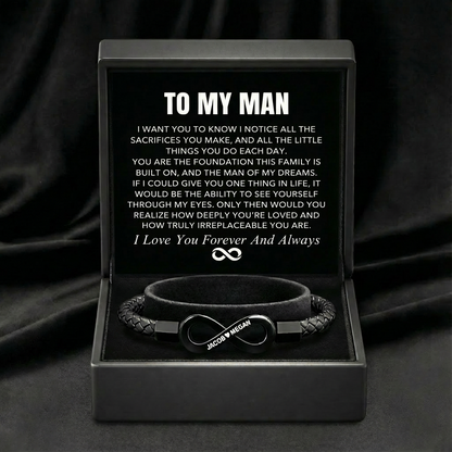 "To My Man" - Infinity Personalized Bracelet
