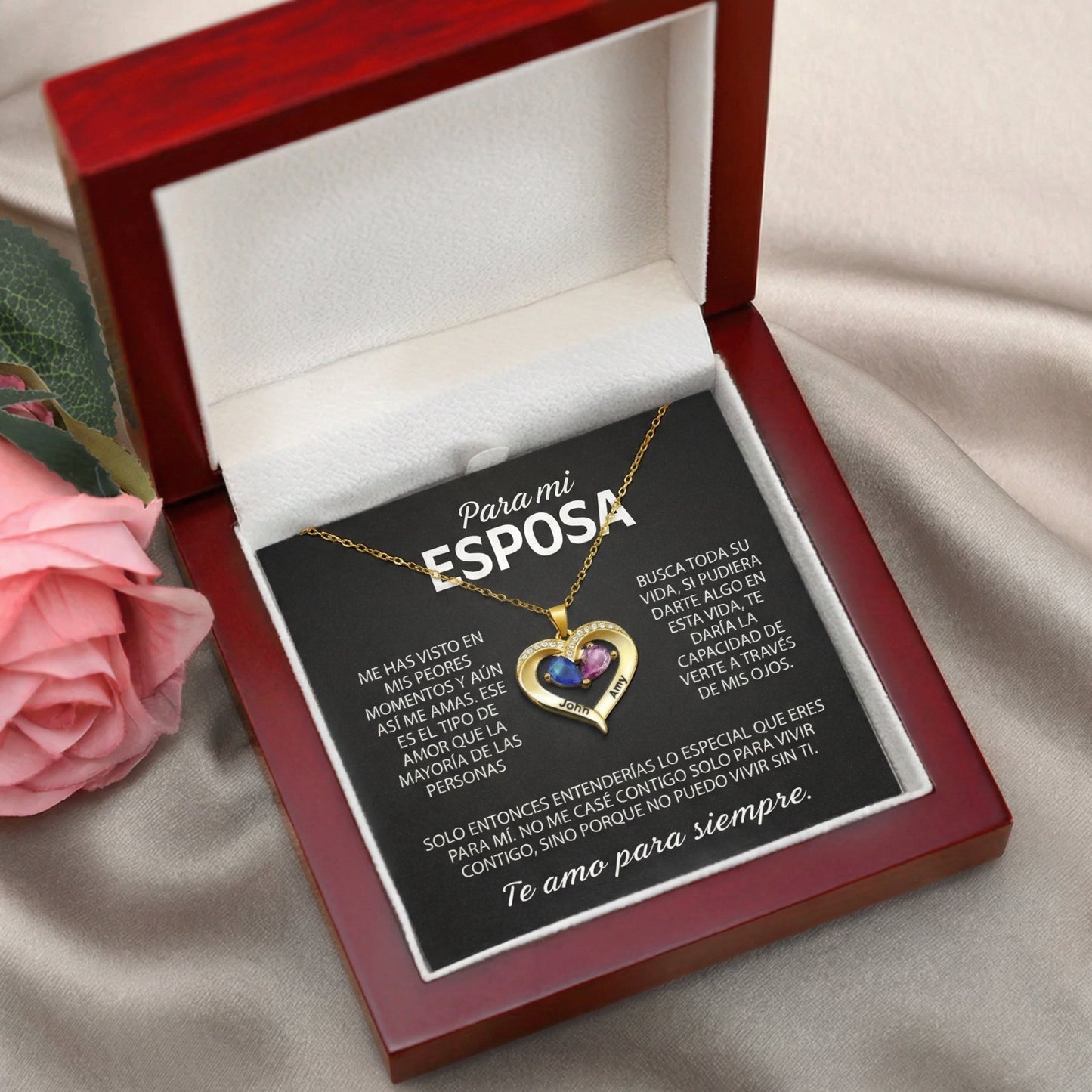 Always Yours – Heart Necklace with Birthstone