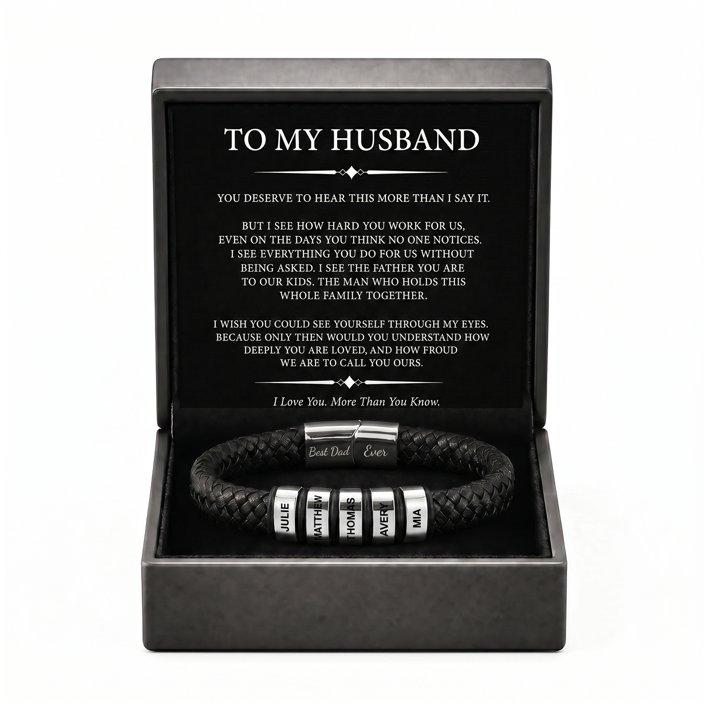 Family Forever - Personalized Leather Style Bracelet Set